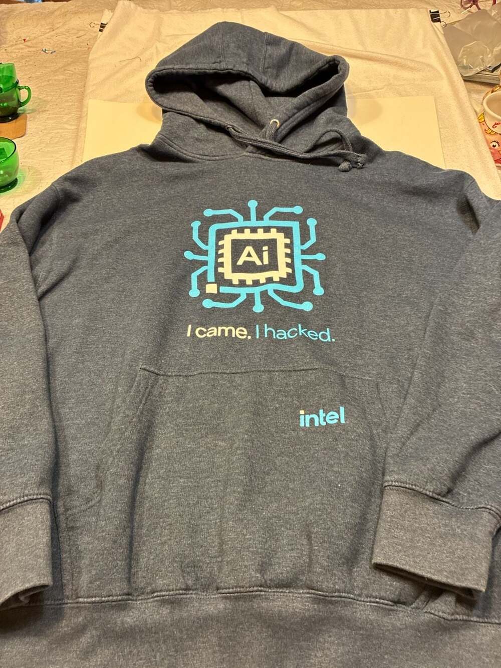 Intel Ai I Came. I Hacked. Graphic Pullover Hoodie